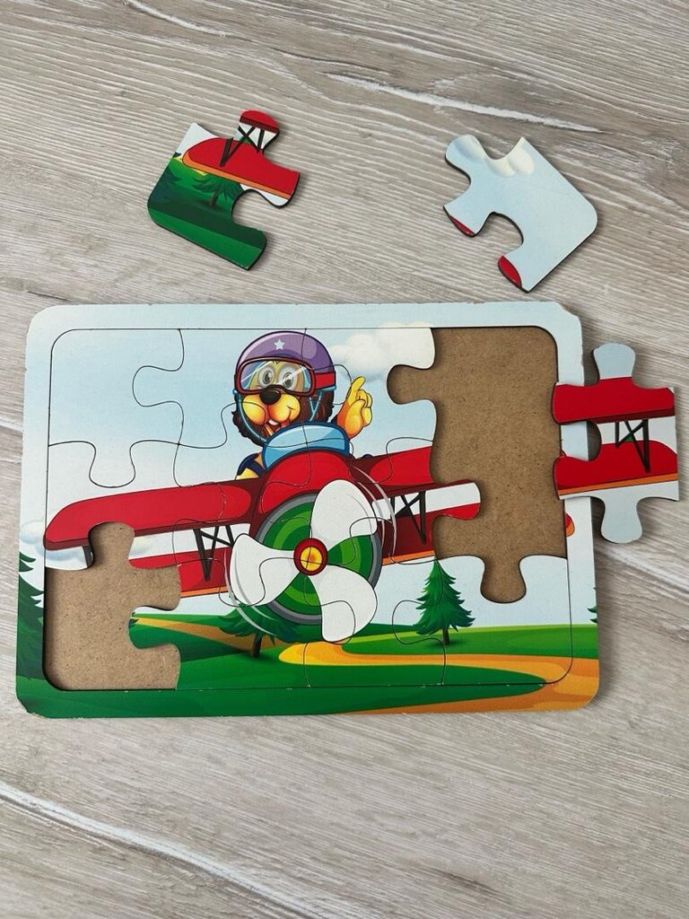 Ahşap 12 Parça Çerçeveli Puzzle Yapboz - 2