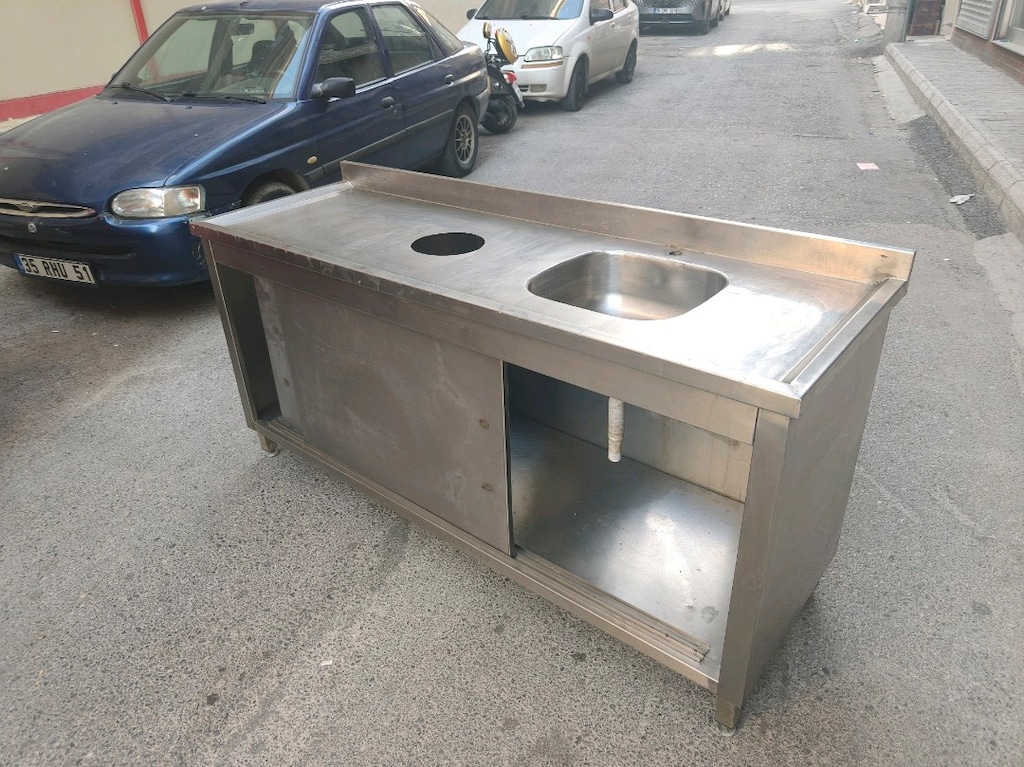 krom kapaklı evye tezgah - 2