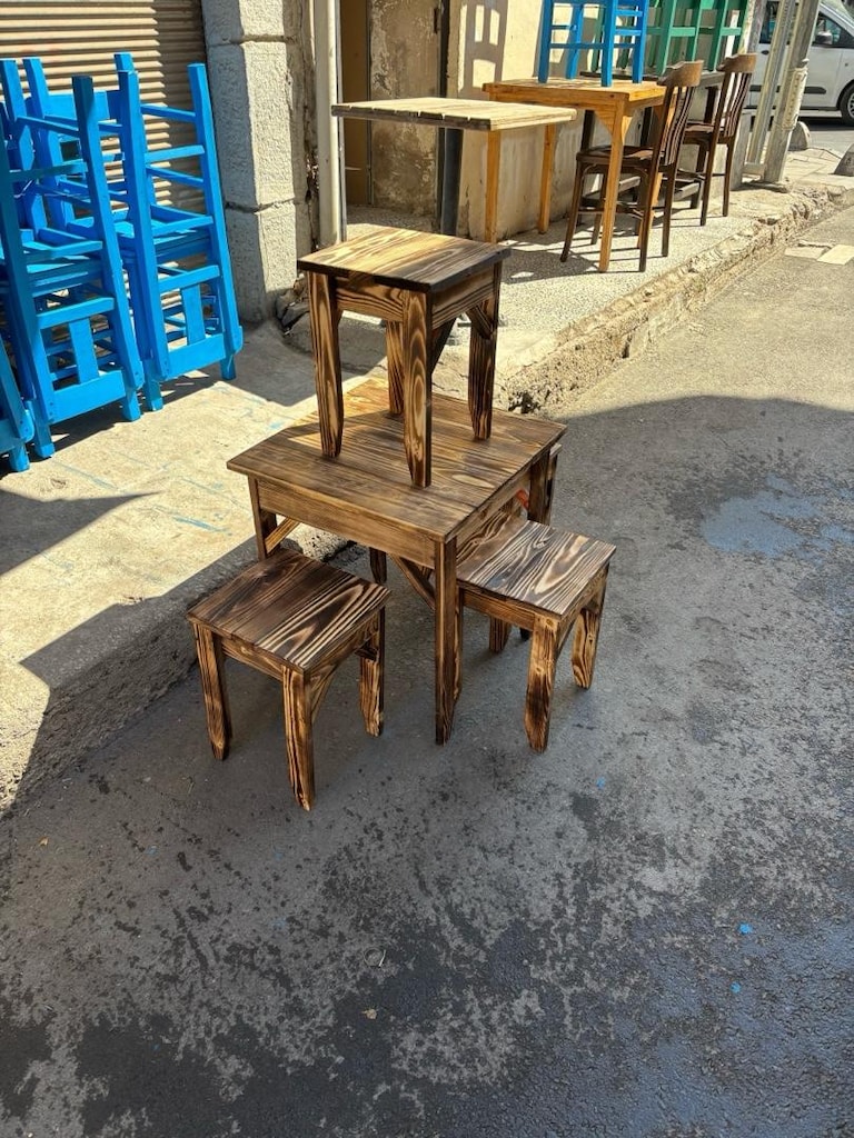Ahşap Masa Tabure Takımı, Masa Sandalye, Masa Tabure Takımı, İmalattan - 3