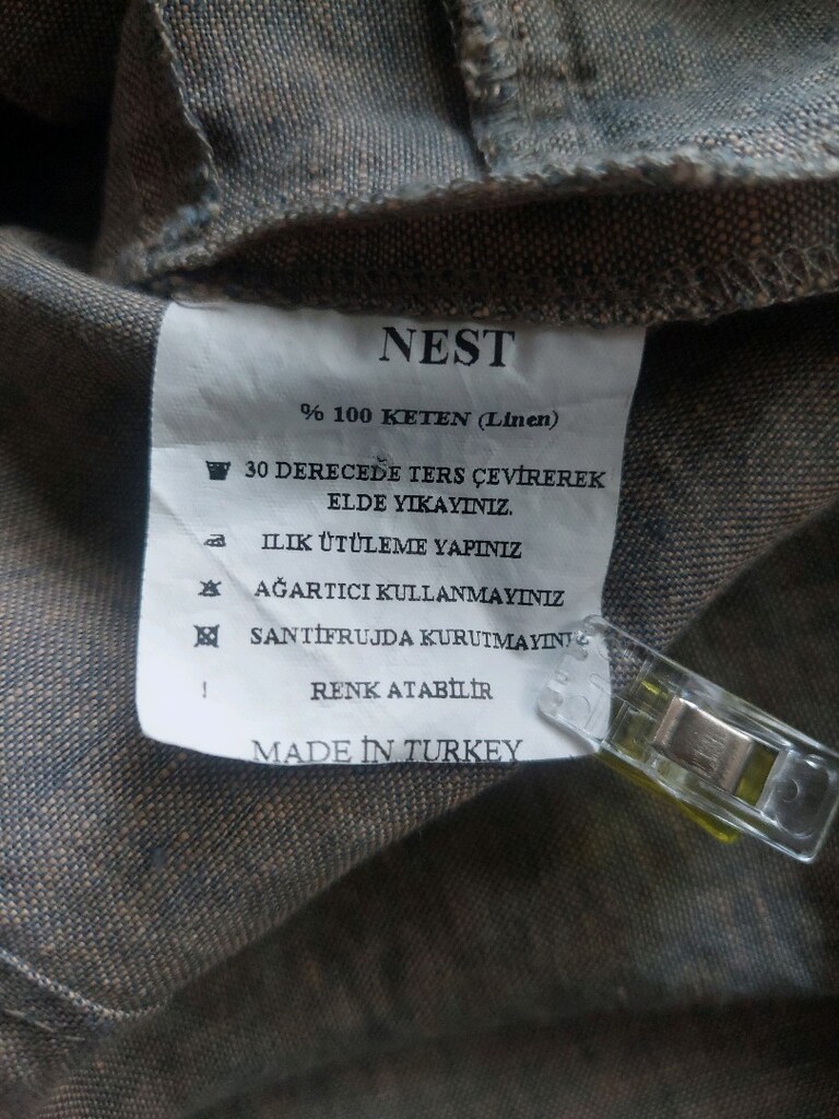NEST nakışlı saf KETEN ikili takım elbis - 14