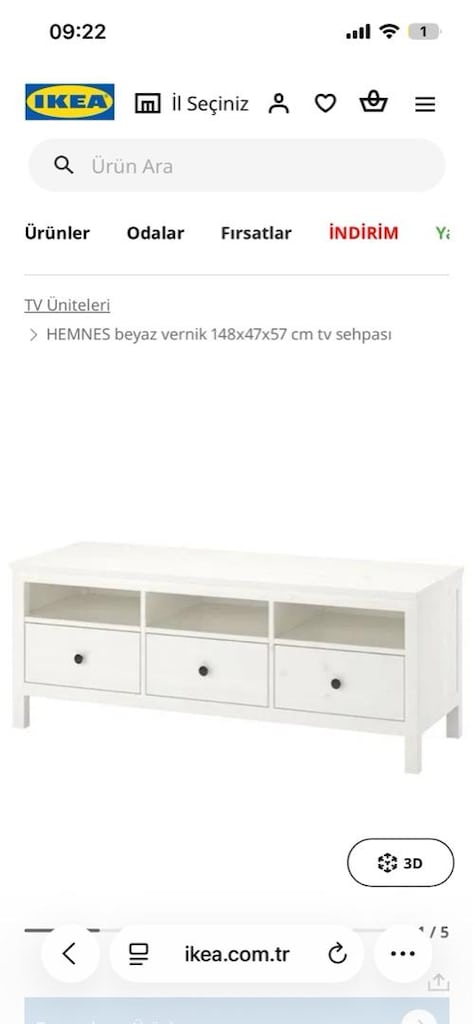 tv ünitesi sehpası IKEA HEMNES BEYAZ - 2
