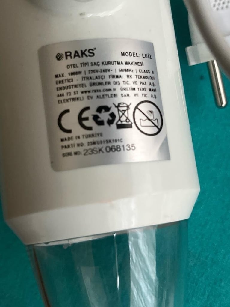 6 Adet Raks Luiz 1000W Otel Tipi Saç Kurutma Makinesi - 4