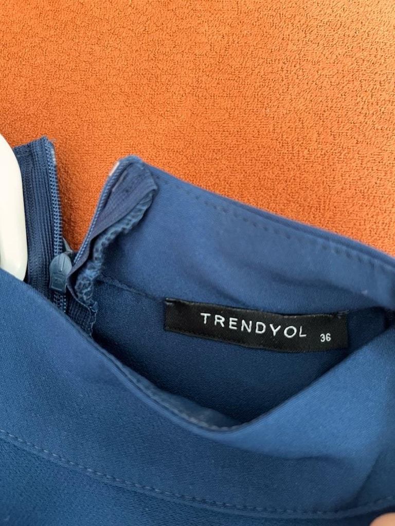 Trendyol 36 Beden Hakim Yaka Midi Davet Elbisesi - 3