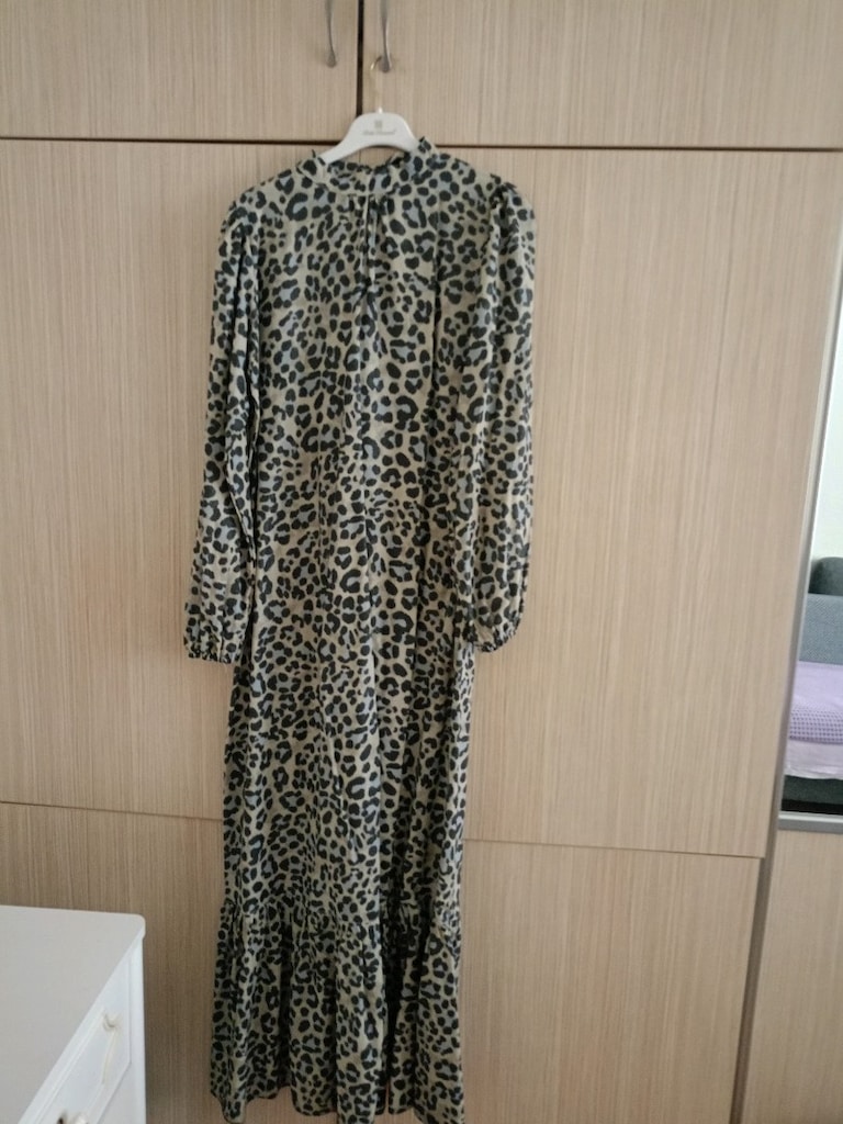 leopar desenli elbise - 3