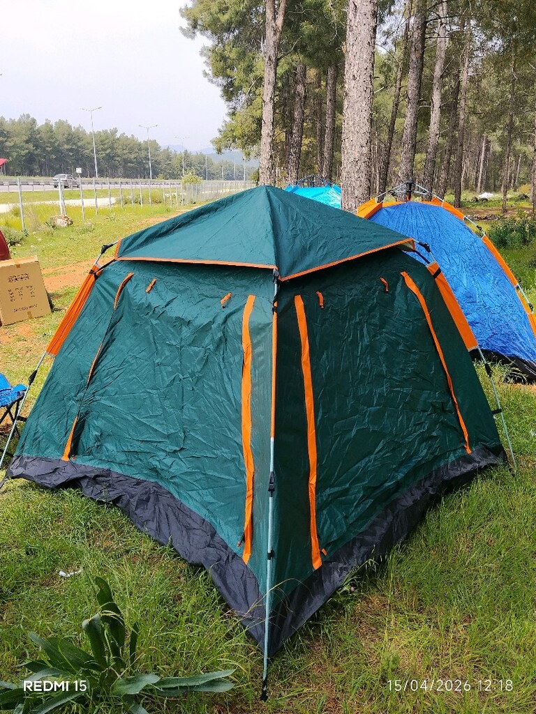 KAMP ÇADIR OTOMATİK KURULUM 240X240X165 4 TARAFI SİNEKLİKLİ 2 KAPI - 4