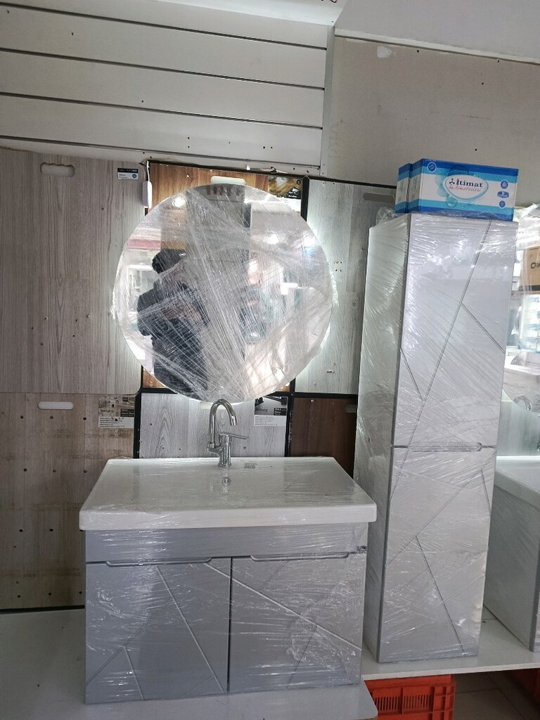 80cm mebran kapakli banyo dolabi - 7