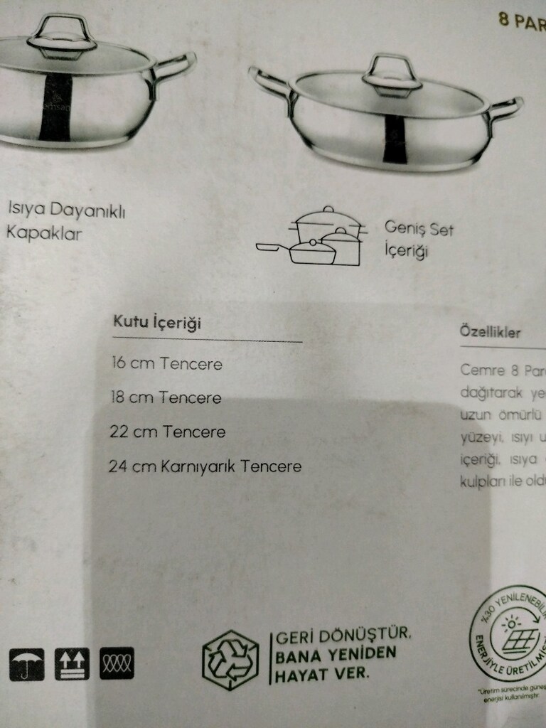 emsan cemre 8 parça çelik tencere - 3
