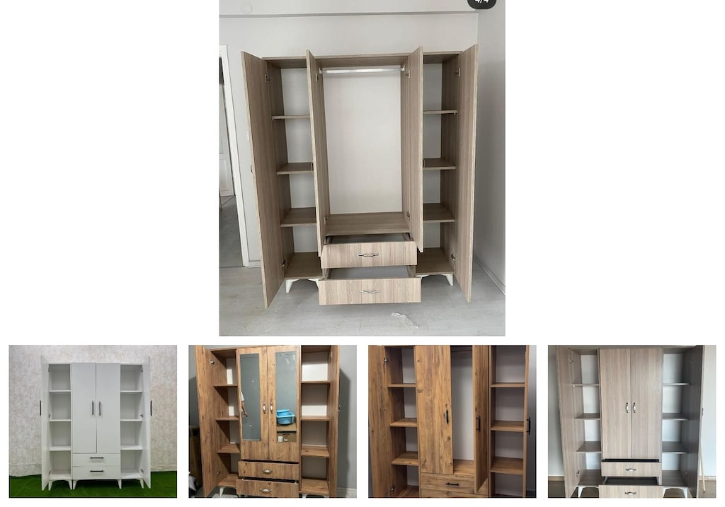 4 kapaklı elbise dolabı nombeblvzq - 2
