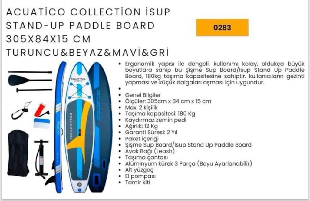 Şişme Sup Board Acuatico 2 Kişilik - 4