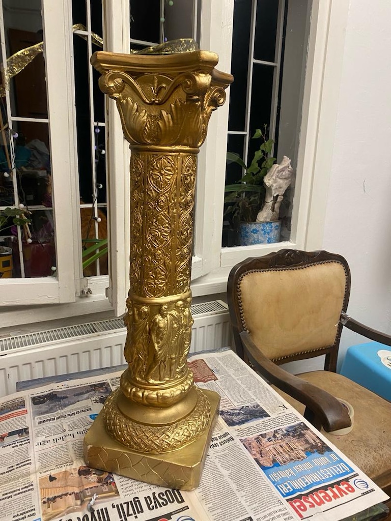 altın rengi klasik roma sütünü 85 cm 30x30 - 9