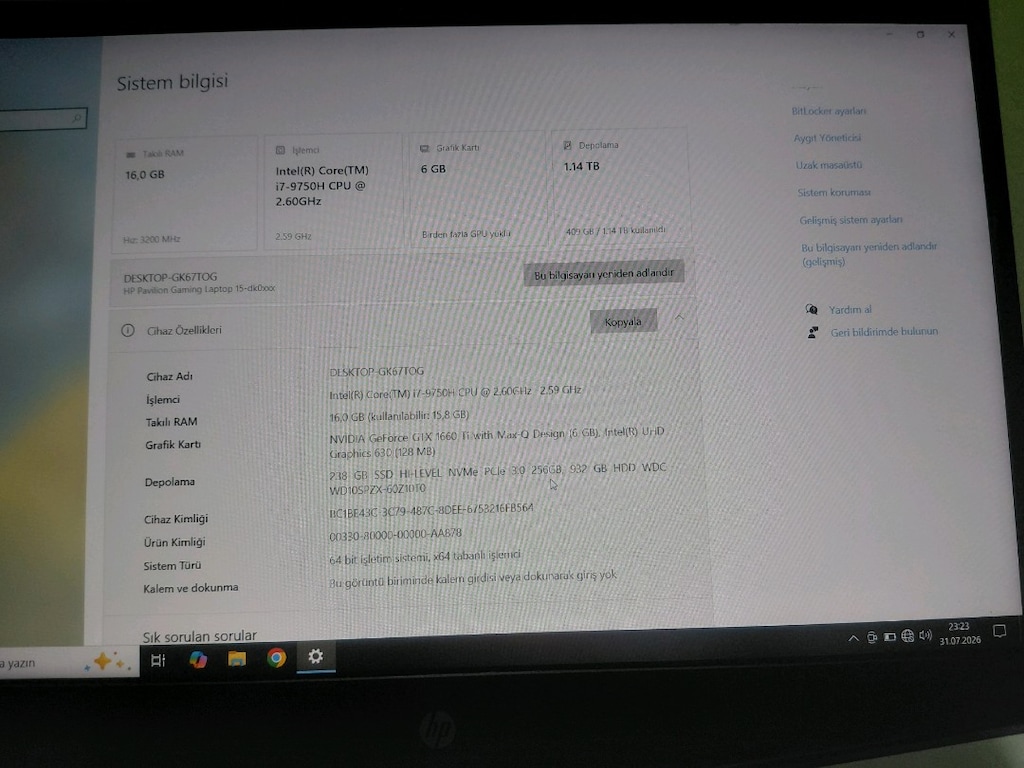 hp pavilion gaming laptop pazarlık payı vardır - 8