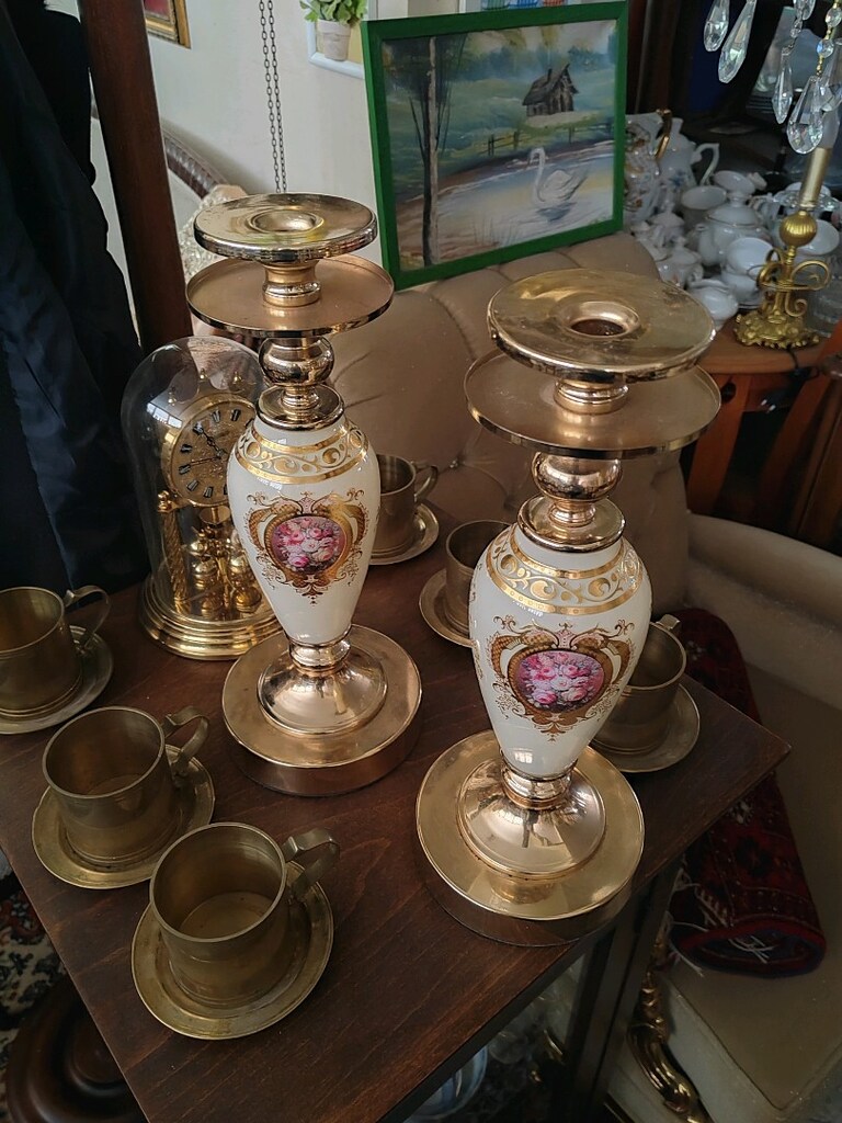 Gold Çift Şamdan 35 cm - 2