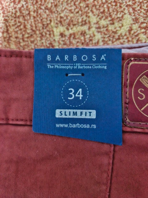 Barbosa 34/52 Beden Bordo Slim Fit Erkek Pantolon – Etiketli