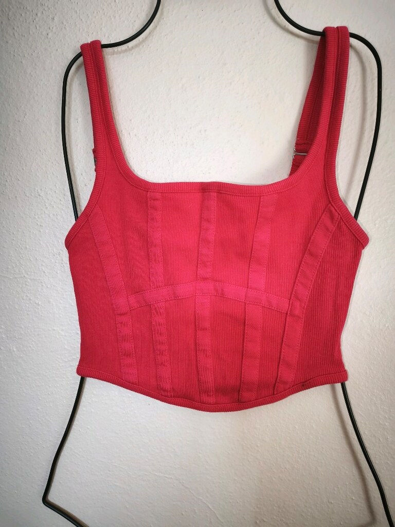 Dilvin Korse Crop Top L Fuşya - 7