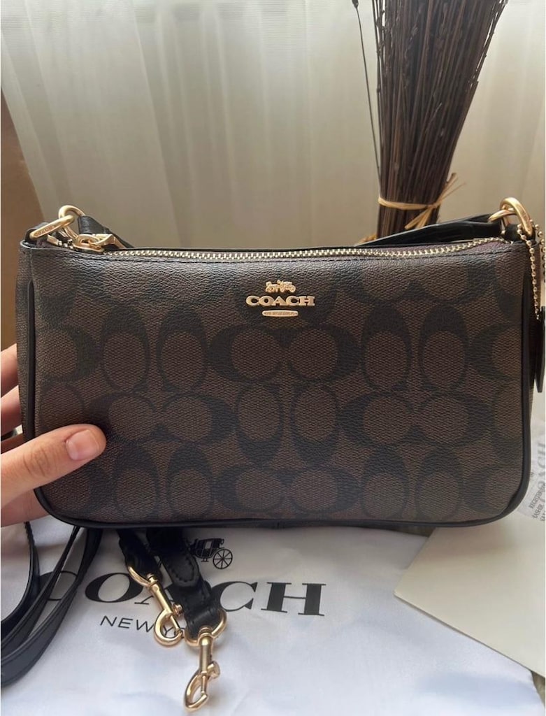 TOP HANDLE POUCH IN SIGNATURE Acı Kahve - 2