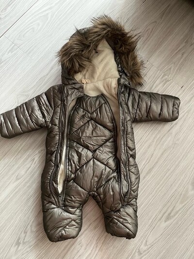içi kürklü şapkalı astronot tulum unisex bebek