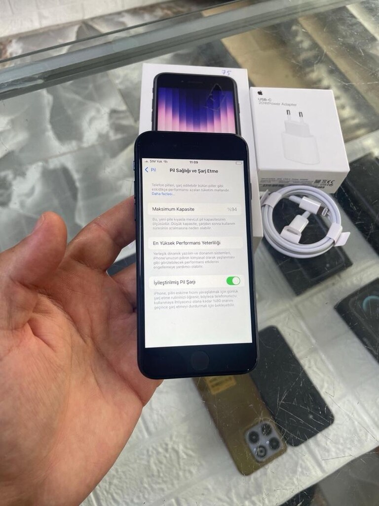 MÜHENDİSCELLDEN YURTİÇİ İPHONE SE 3.NESİL PİL %94 KUTU FATURA - 3