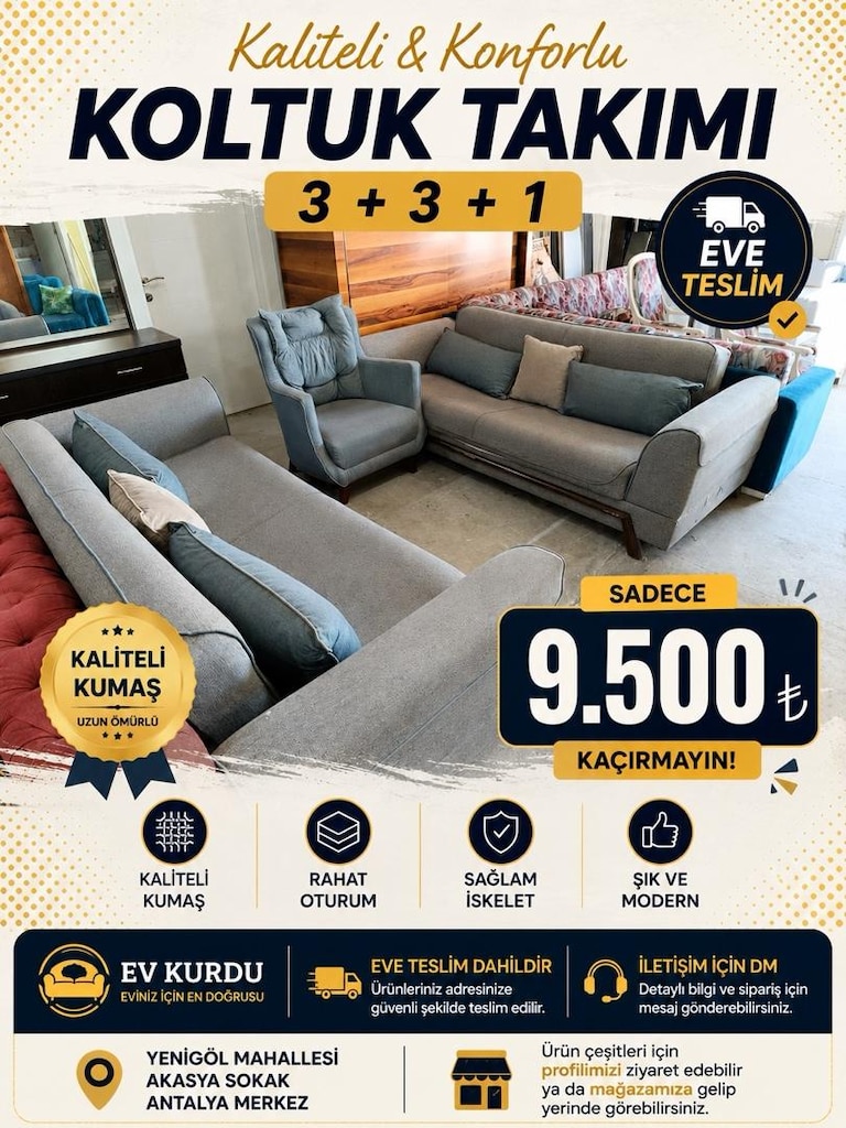 KOLTUK TAKIMI EVE TESLİM