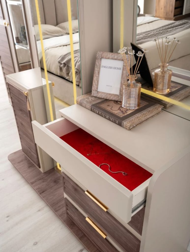 Sıfır , %100 MDF , Panjur kapaklı Gardırop ,6 kapaklı- Kumbeji , Ceviz - 14