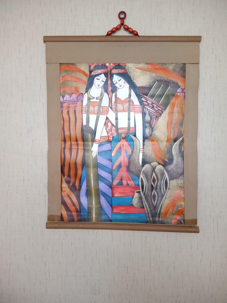 THAILAND EL YAPIMI KADIN RESİM DUVAR TABLOSU 45x58cm - 4