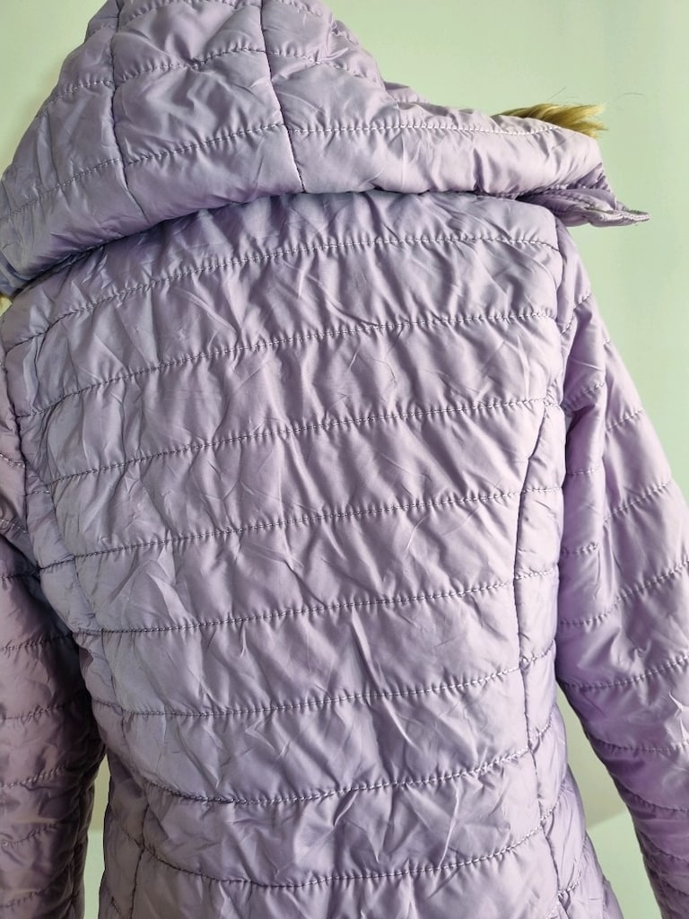 Lila Renkli Kapşonlu Mont - 8