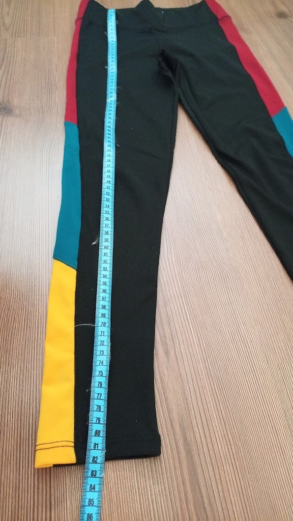 Renkli Yan Detaylı Siyah Spor Tayt - 5