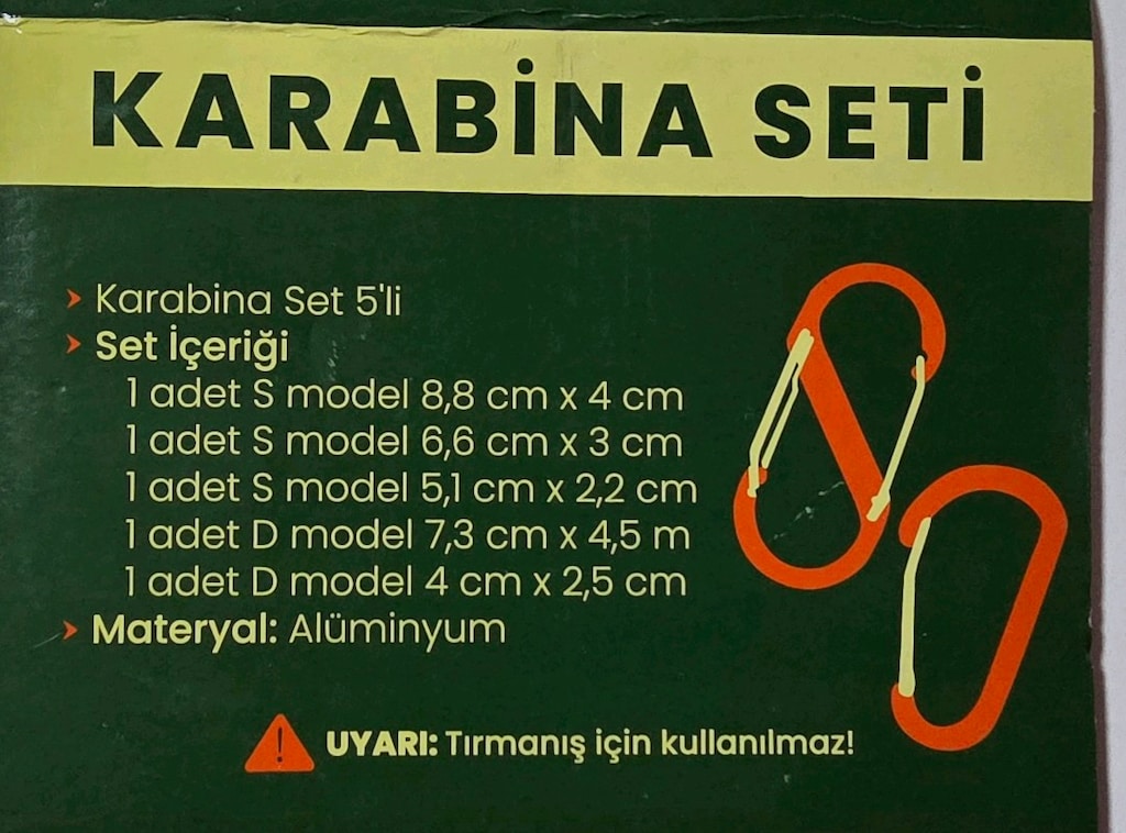 5 li KARABİNA seti. Sıfır paketinde. - 6