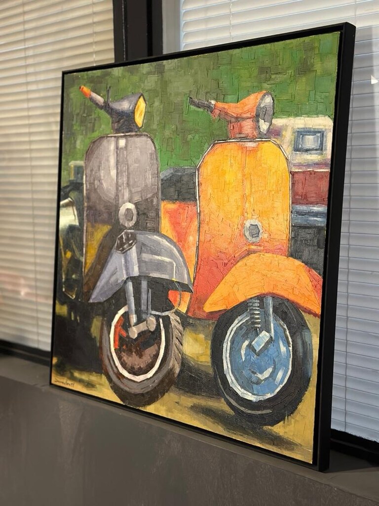 Yağlı Boya Vespa Temalı Tablo - 3