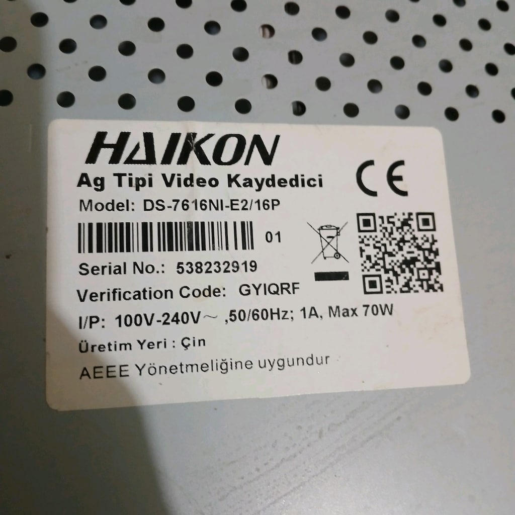 16 LI IP POELİ KAYIT CİHAZI 5 ADET 5 M.P KAMERA - 4