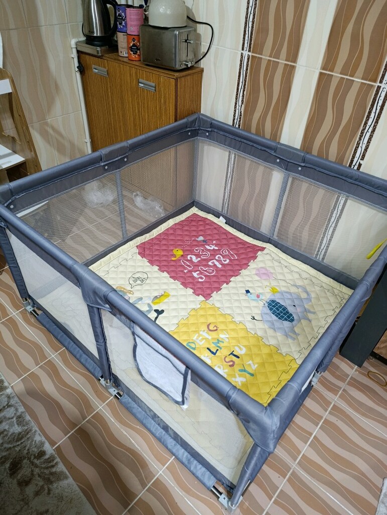 Elele Parma 2in1 Oyun Parkı Oyun Alanı ve Oyun Matı Halısı 125x125 cm - 2
