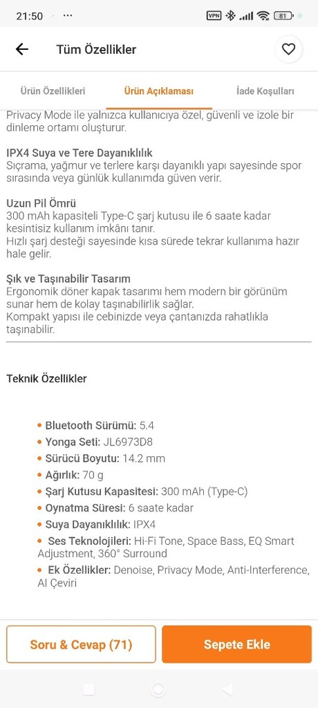 kulaklık dil ceviren sıfır garantili - 9