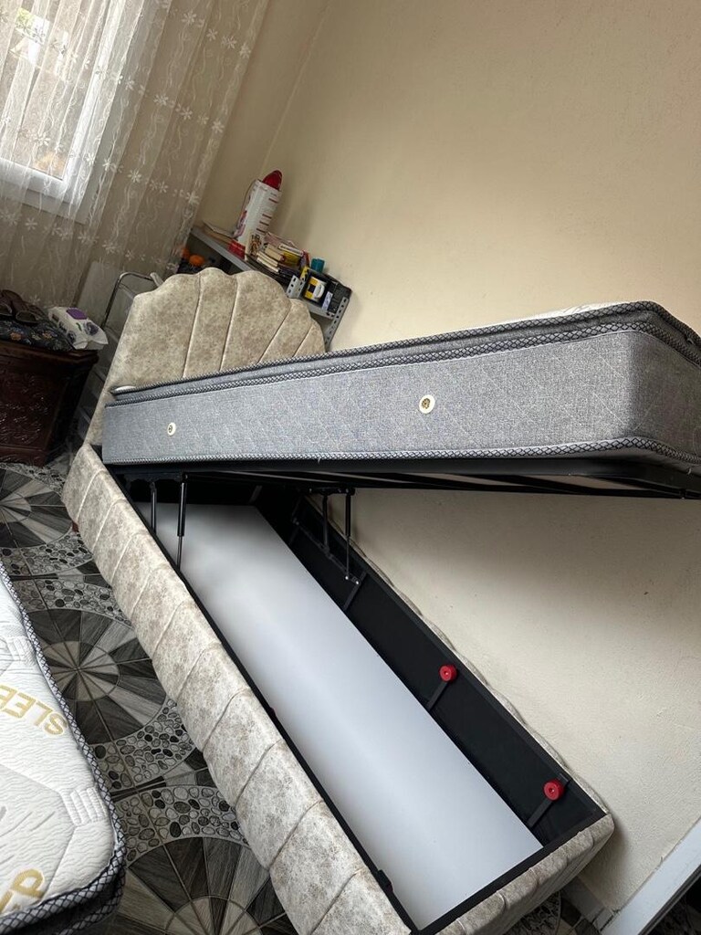 ultra lüks tek kişilik 90 × 190 baza başlık gerçek Petli yatak sıfır - 5