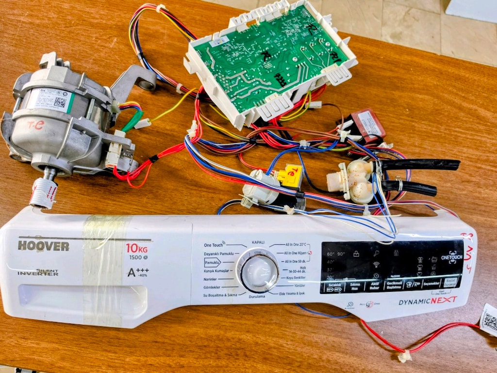 Hoover Dynamic Next 10 kg 1500 Devir Ön Panel + Anakart + Motor + Tesi - 4