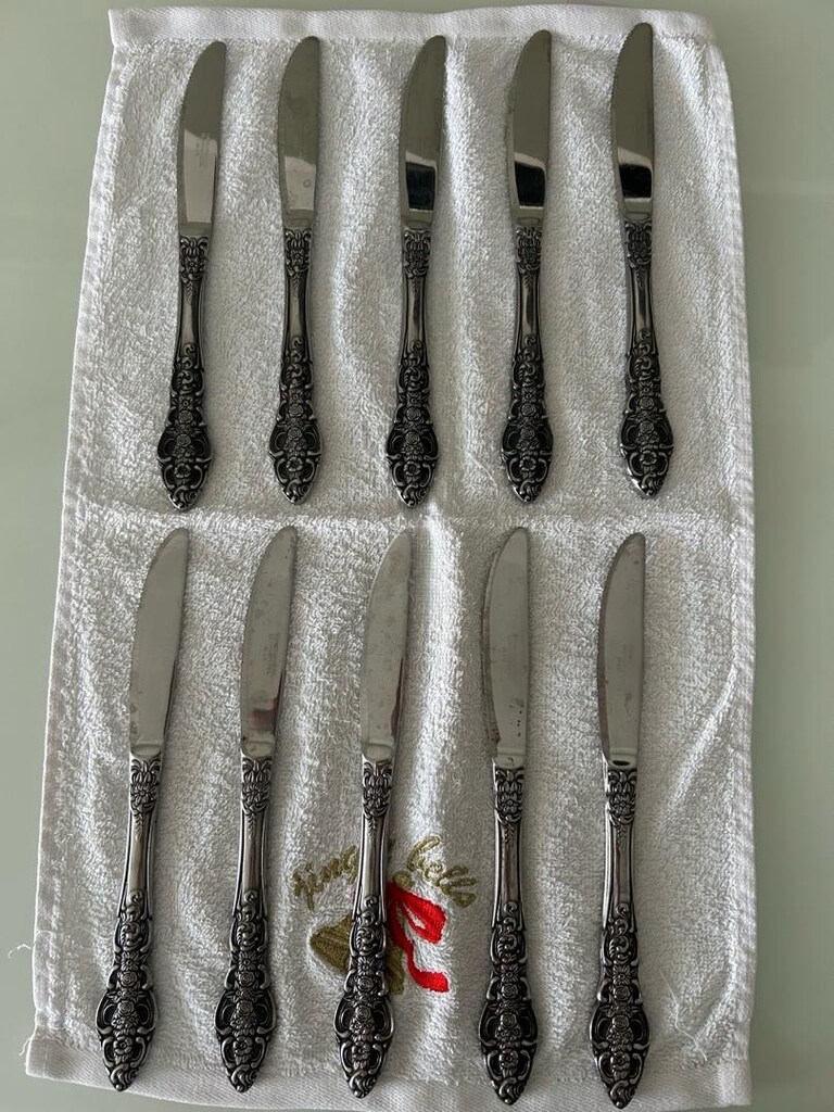 antika desenli vintage yemek bıçakları - 2
