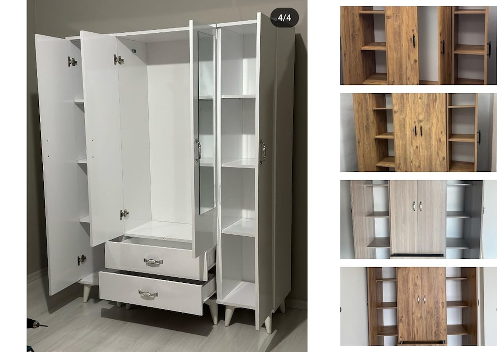 4 kapaklı elbise dolabı npduzffbza - 3