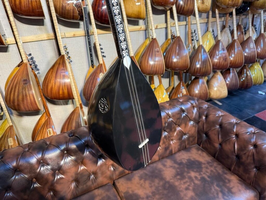 TAM PROFESYONEL 41 TEKNE SİYAH İNCİ UZUN SAP SAZ - 5