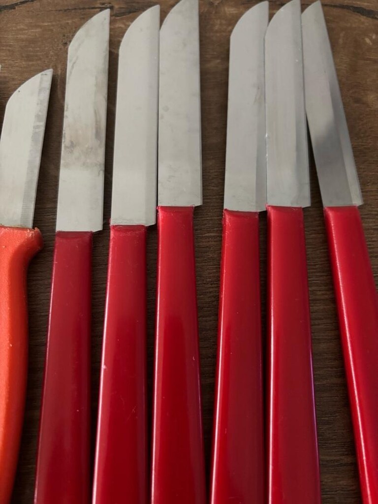 Kırmızı Saplı Paslanmaz Çelik Bıçak Seti - 2