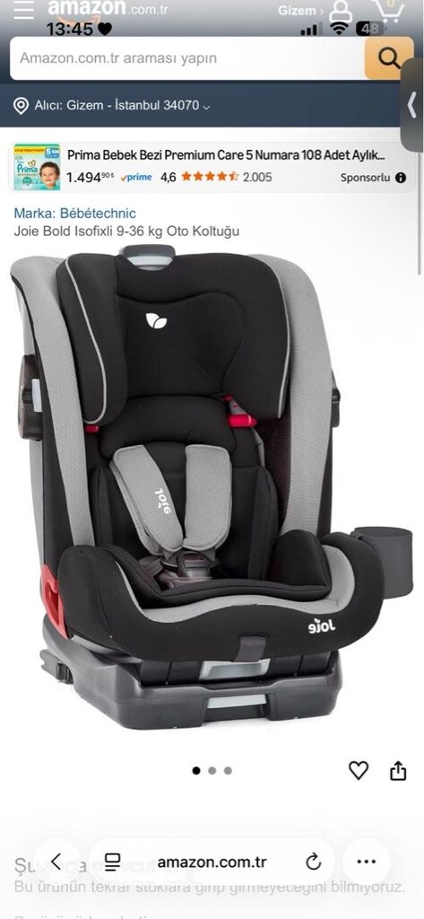 Isofixli Joie Bold 9-36 kg Oto Koltuğu - 7