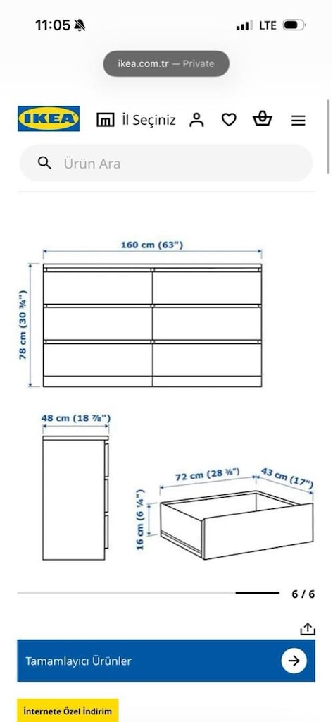 ikea altı çekmeceli şifonyer - 2