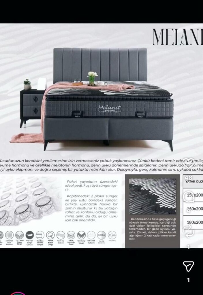 bedline Melanit pedli yatak 16x200 ( sadece yatak ) - 4