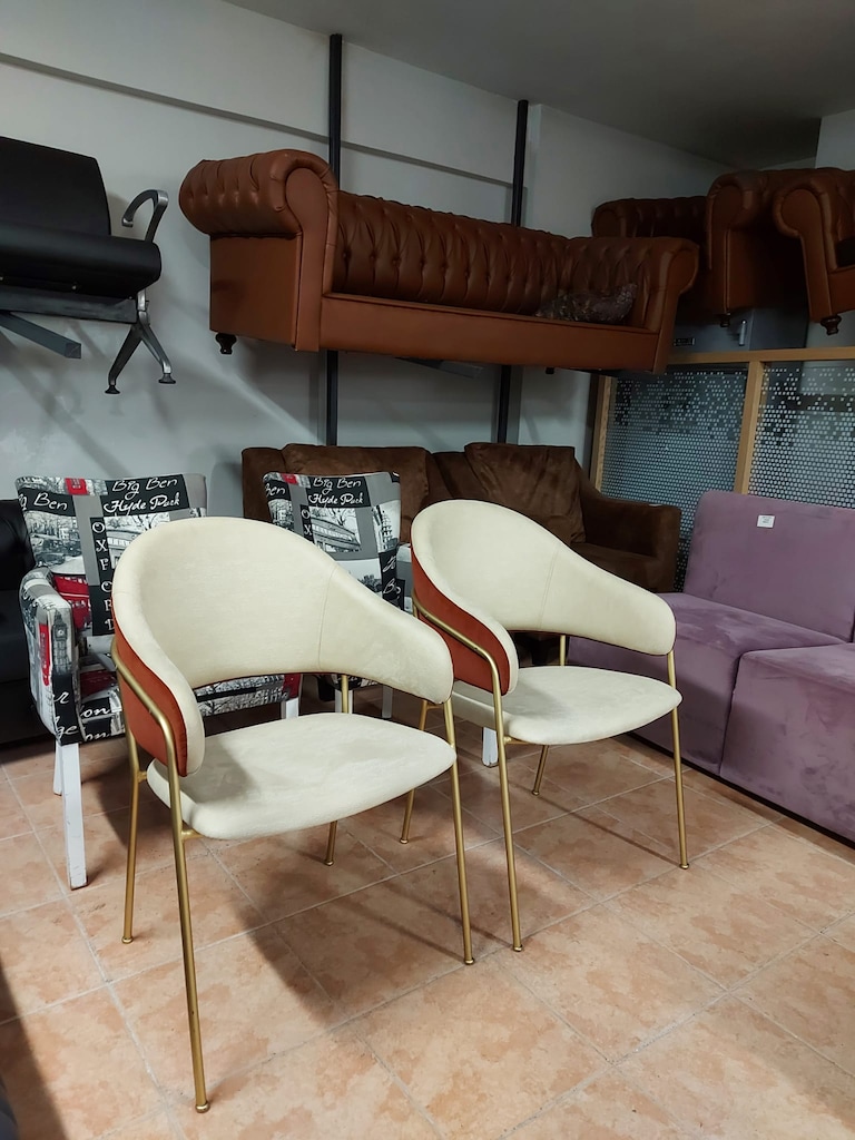 KLAS OFİS ÜSKÜDAR BEJ KUMAŞ 2 ADET SANDALYE TAKIMI - 2