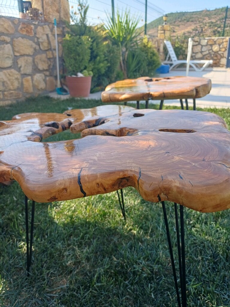 ahşap, kütük, zeytin sehpa - 7