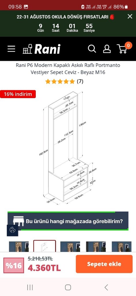 Askılı Rafli Portmanto Vestiyer - 2