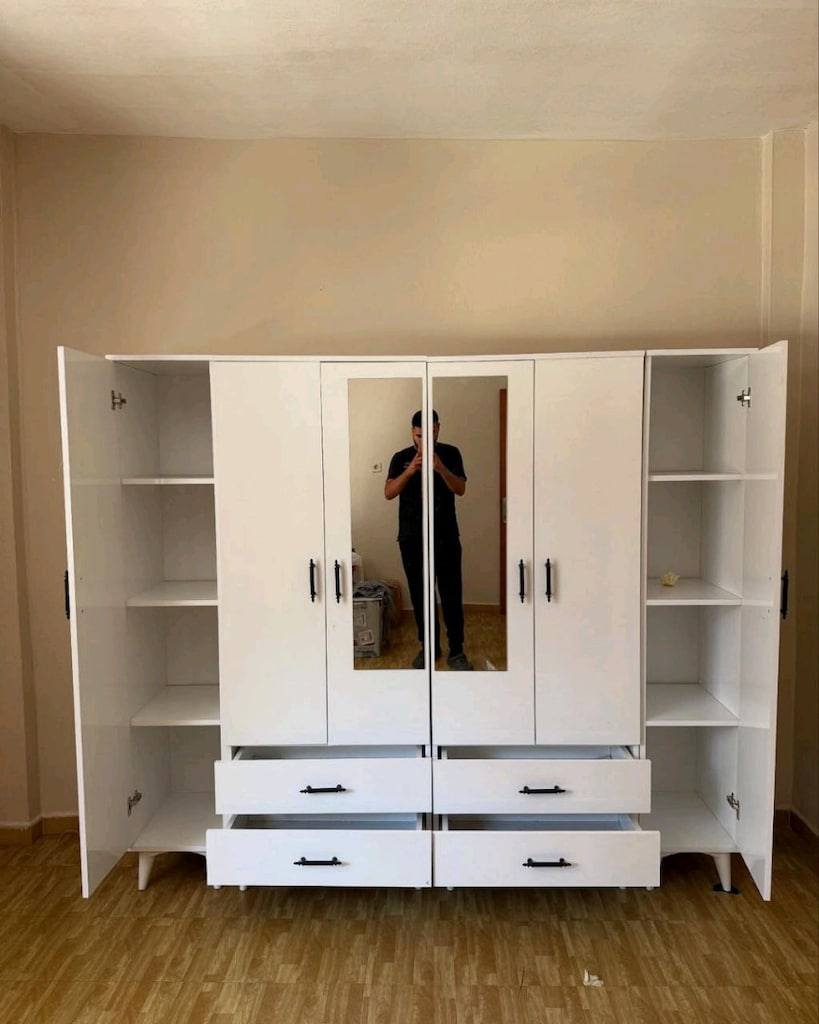 **WHİTE STYLE** ÜCRETSİZ KURULUM KAPIDA ÖDEME GARDROP ELBİSE DOLABI - 2