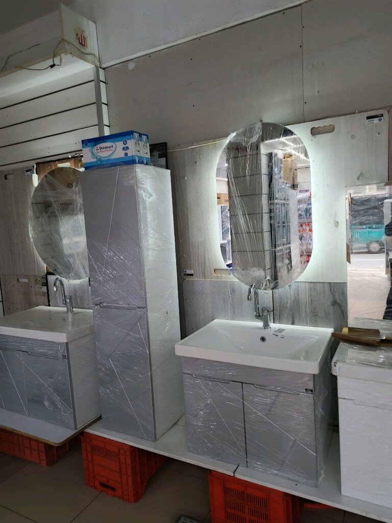 80cm mebran kapakli banyo dolabi - 5