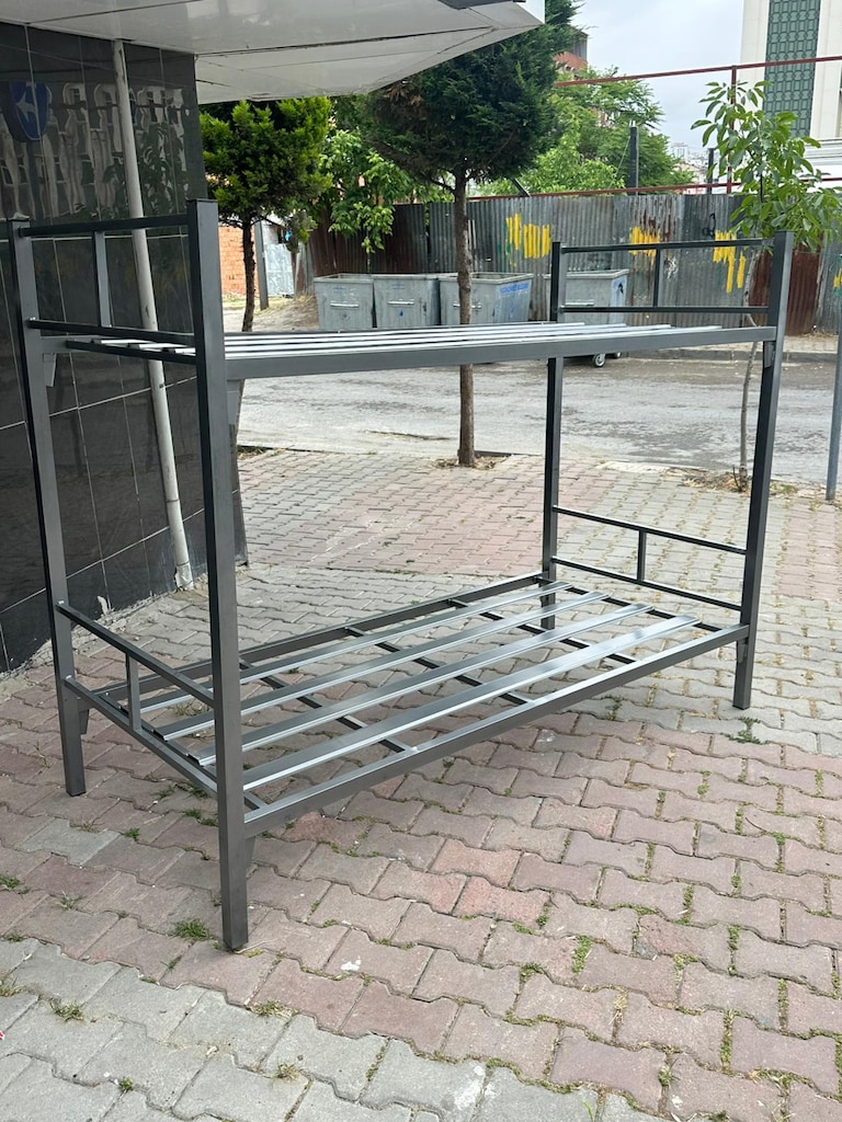 METAL GRİ PERSONEL RANZASİ İKİ YATAKLI NAKLİYE ÜCRETSİZ - 2