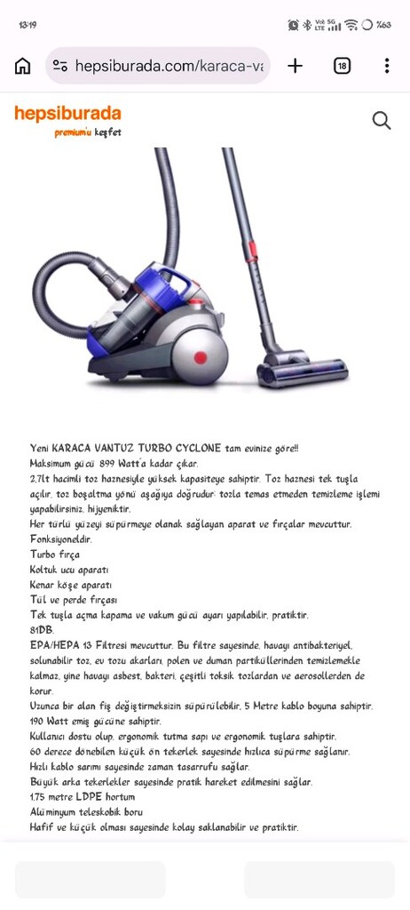 elktrikli süpürge turbolu - 9