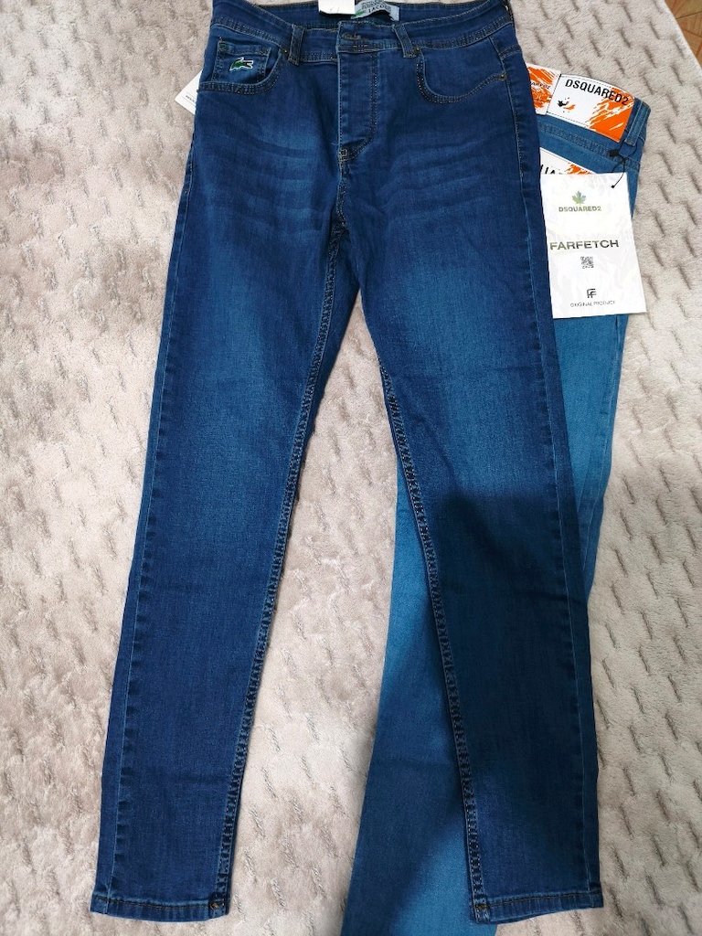 Sıfır Etiketli Lacoste Model Koyu Mavi Kot - 30 Beden (Skinny Fit) - 3