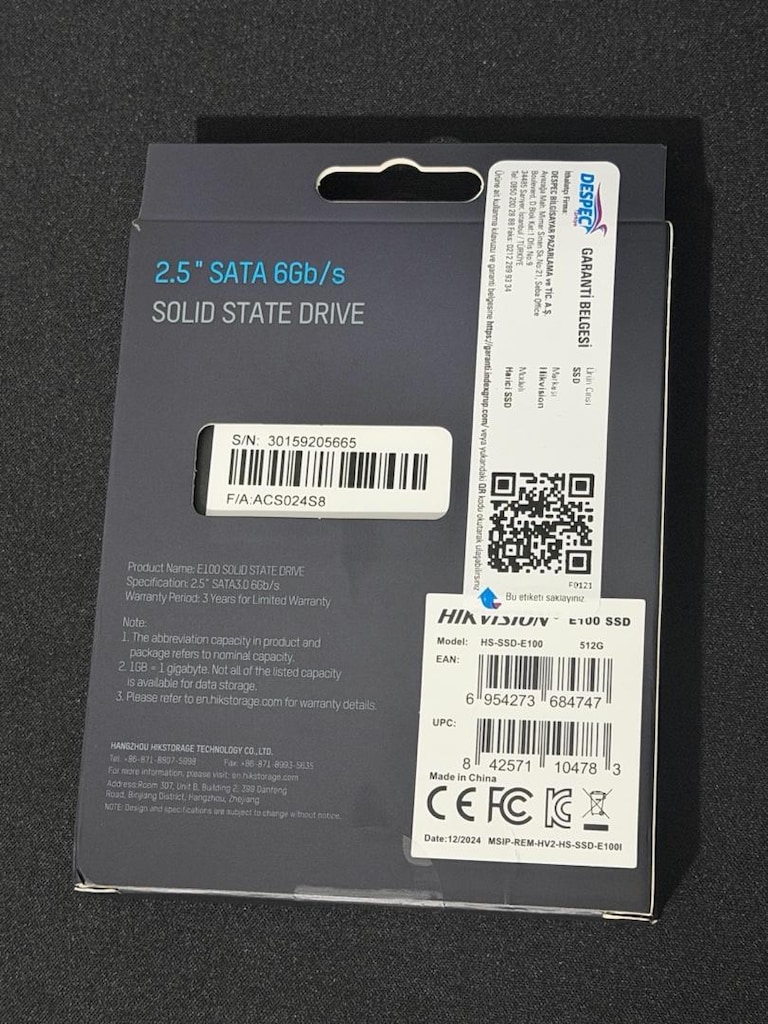 HİKVİSİON 512 GB SSD DEPOLAMA SIFIR KUTULU FATURALI - 2