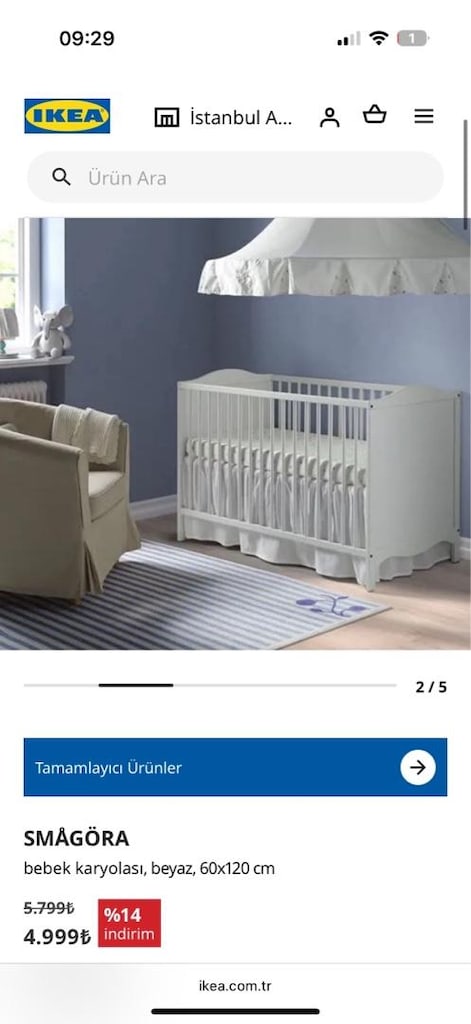Smagöra ikea bebek beşiği karyolası bebek yatağı birlikte
